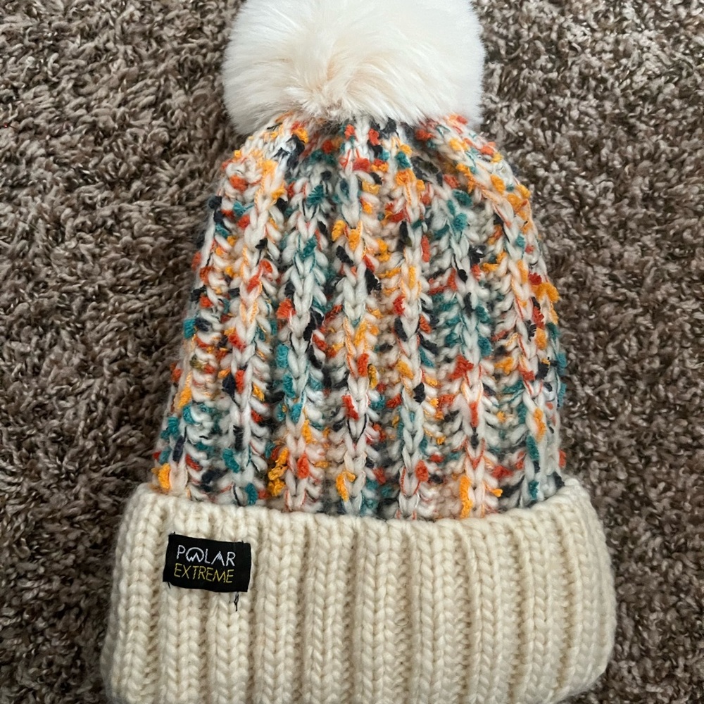 Multi colored knit beanie
